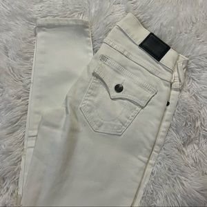 True Religion Casey Low Rise Super Skinny White Jeans